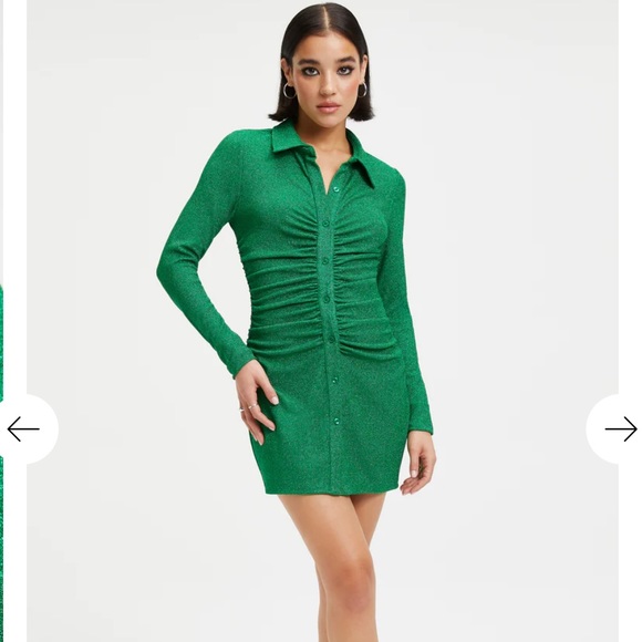 NWT Good American SPARKLE RUCHED MINI DRESS - Picture 1 of 3